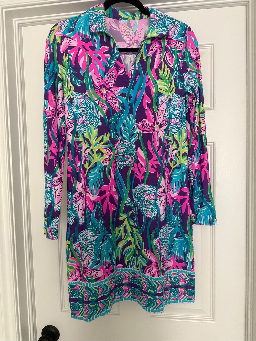Lilly Pulitzer Multicolor Floral Tunic — Pink, Teal, Green, Navy